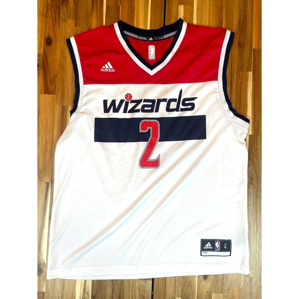 Adidas NBA Washington Wizards John Wall #2 Men’s Jersey Size L White/Red/Navy